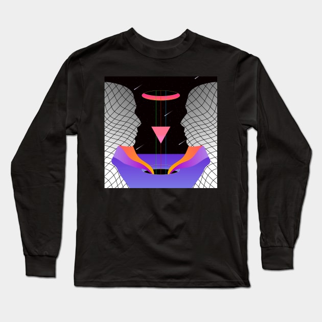 Psychedelic Lovers Surrealist Eye Trippy Design Long Sleeve T-Shirt by Mrkedi